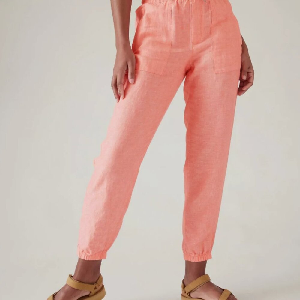 Athleta Retreat Linen Jogger - Cactus Peach